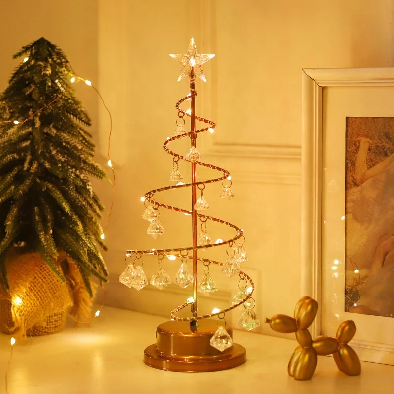 IP44 Waterproof Indoor LED Light Lamp Festive Crystal Holiday Decor New Year Birthday Christmas Decorations Luminous White