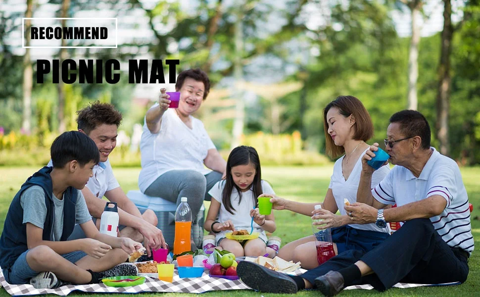 custom large thick roll up padded outside foldable waterproof picnic mat blanket for outdoor picknick beach