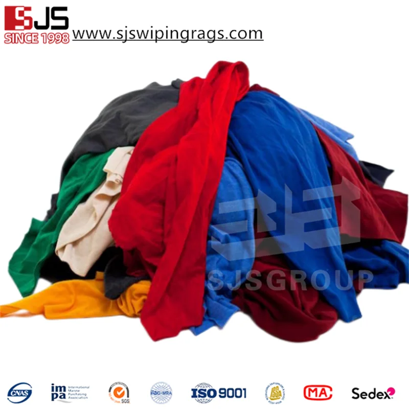 Cut 100% Reused 10Kg 20Kg Trapo Industrial Multicolor 25 Kg Floor Cleaning Rags Cotton Wiping Rags