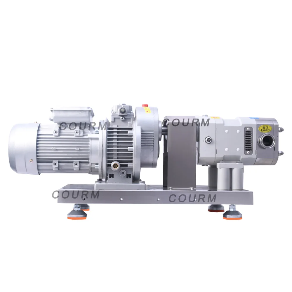 Sanitary Tri Clamp Rotor Transfer Lobe Pump high Viscosity Rotor Lobe Pump Chocolate Ketchup Pastes Transfer Pump With Trolley
