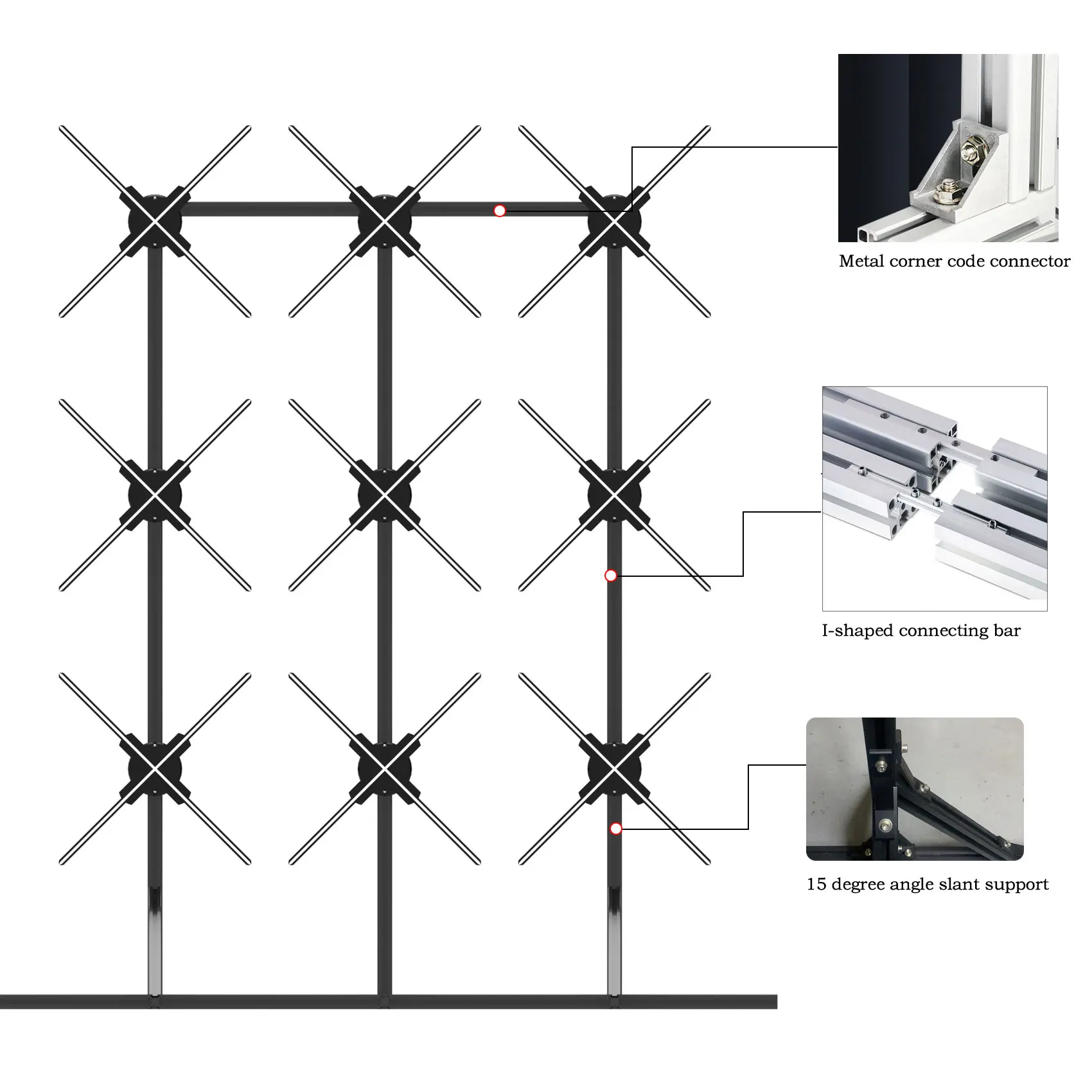 Missyou 3D hologram fan 75cm 3D holographic advertising fan 3X3 splicing auxiliary support Wifi holographic Led fan