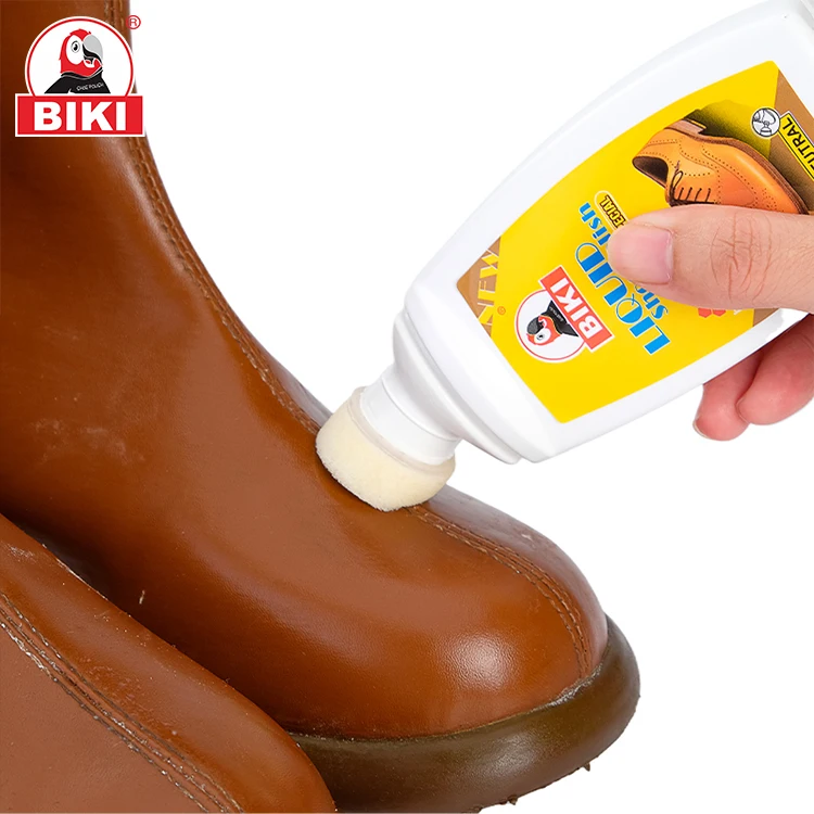 BIKI Wholesale Price Fast Delivery OEM Leather Care Oil 75ml Neutral Brown Black Liquid Shoe Polish