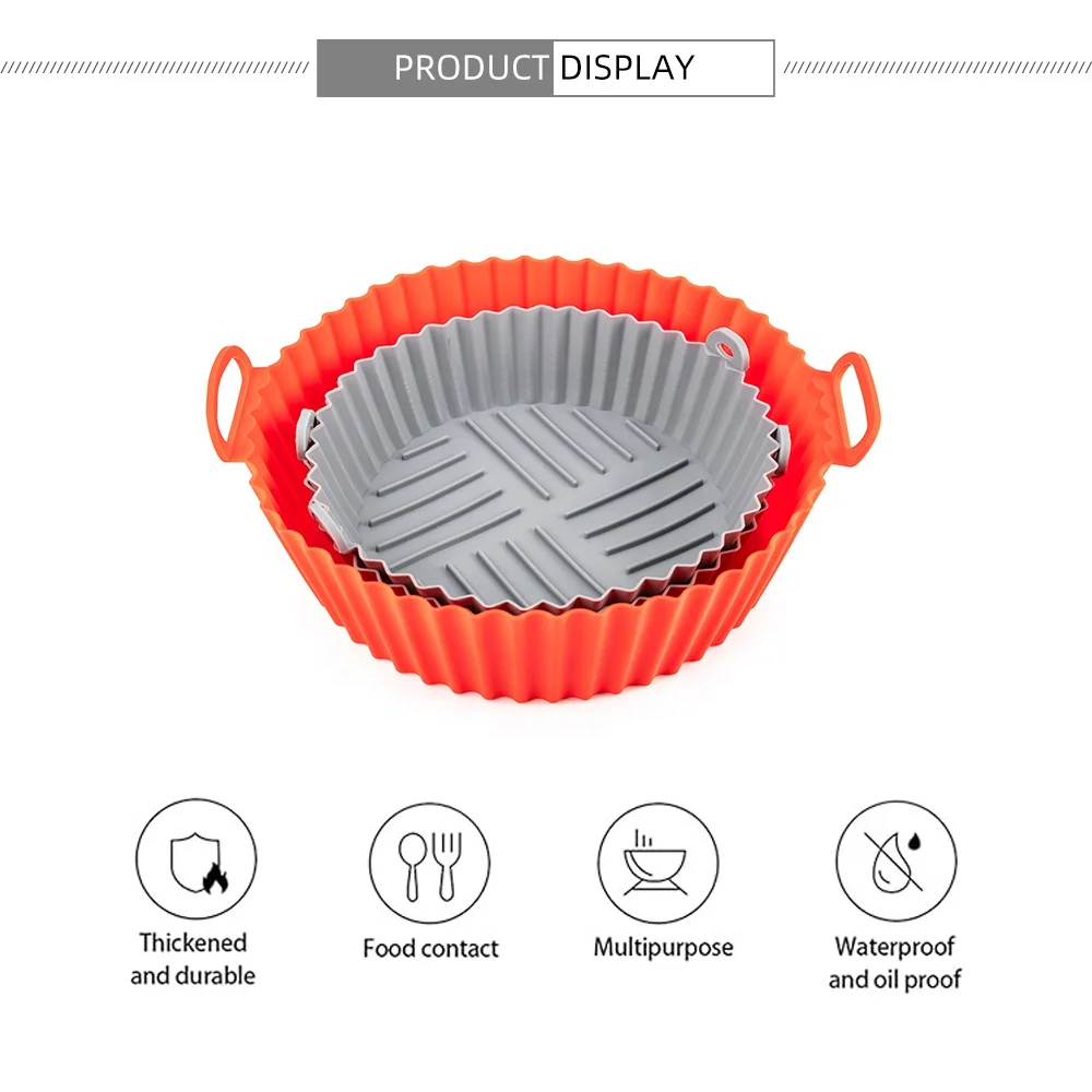 7/8 Inch Square Shape Reusable Silicone Pot Air Fryer Food Safe Oven Baking Tray Fried Pizza Kitchen Gadget S Air Fryers Liners