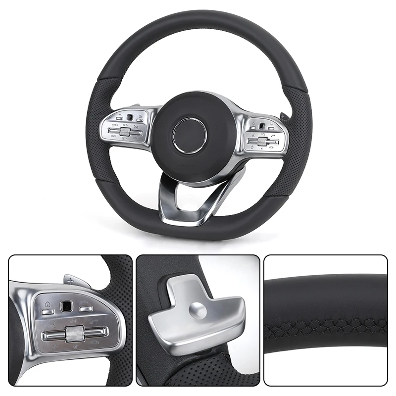 Custom Upgrade Full Leather Steering Wheel for Mercedes Benz Mercedes-Benz AMG GT X166 W213 W205 W204 W222 W212 E63 C63 AGM