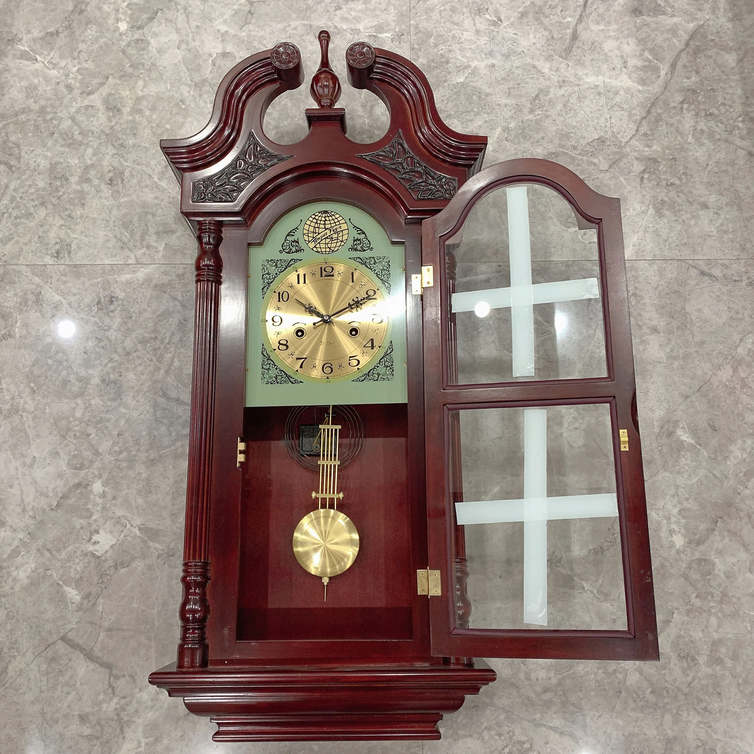customized wooden wall clock /classic quartz wall clock /antique pendulum wall clock