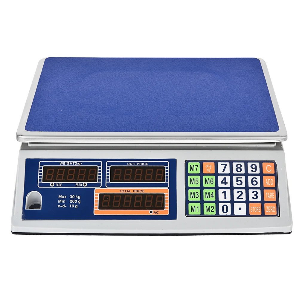 china electronic price computing whight  scales scale with big battery 40kg
