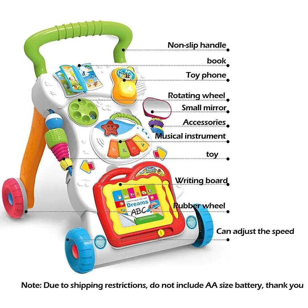 Baby Sit-to-Stand Learning Walker musical standing toys baby first step Activity Fitness Trolley toys