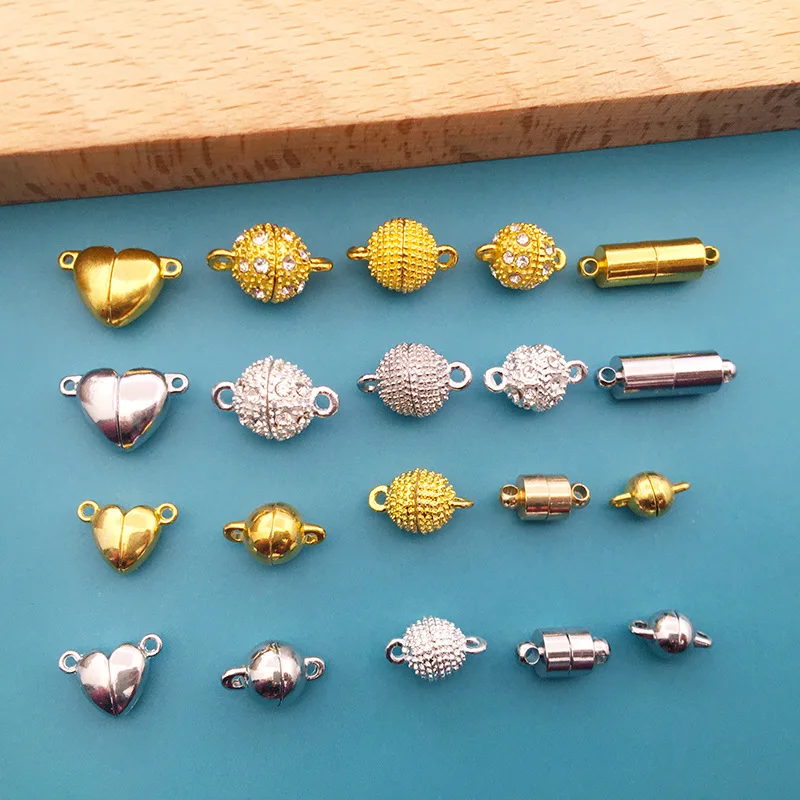 Queena Rhinestone Crystal Round Ball Mix Style Hook Jewelry Connector Closure Magnetic Clasps For Bracelet
