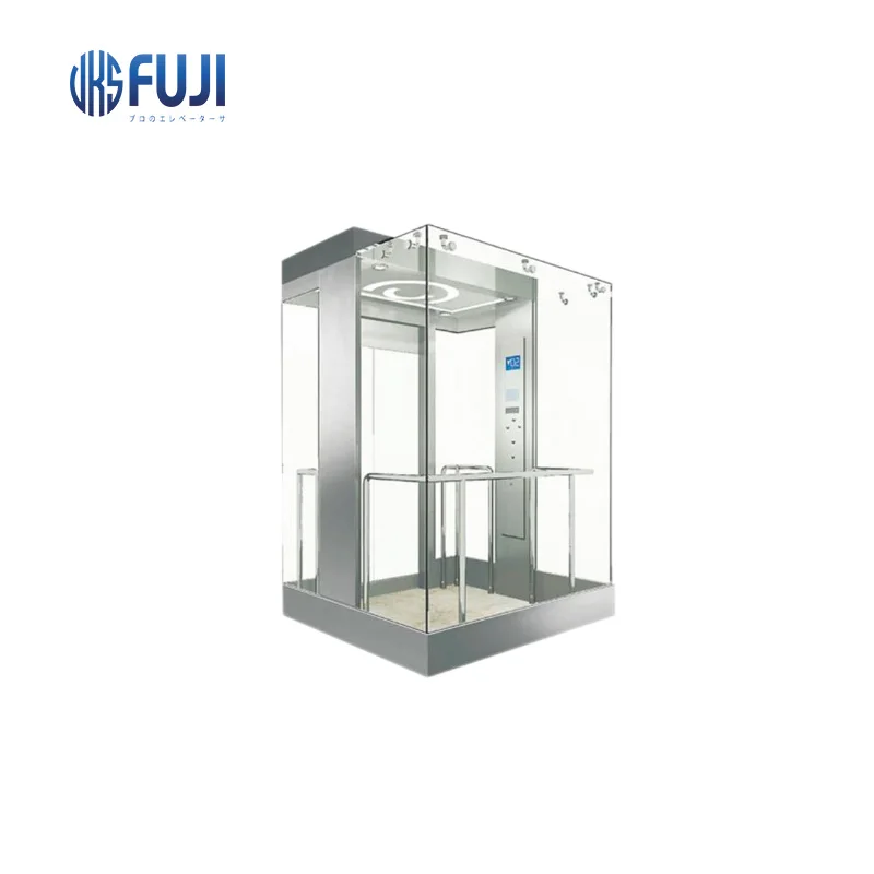 1150kg MR MRS MRA VKSFUJI Brand Speed 1.0 Glass Passenger Elevator Building Office With ARD