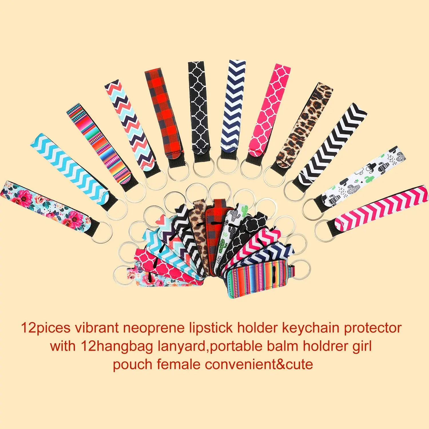Держатель для брелоков из неопрена ремешки ключей с креплением на руку помады Бальзама Для