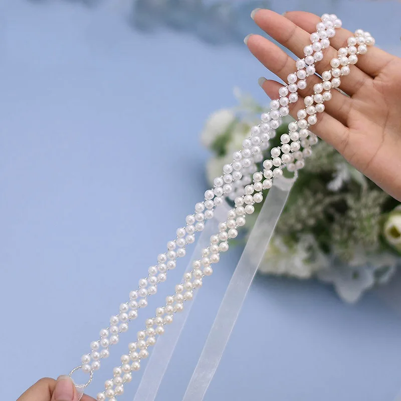 Handmade Pearls Chain Belt Women Waist Accessories Beaded Belts Ladies Dress Waist Chain Wedding Belt Body Jewelry Belly Chains