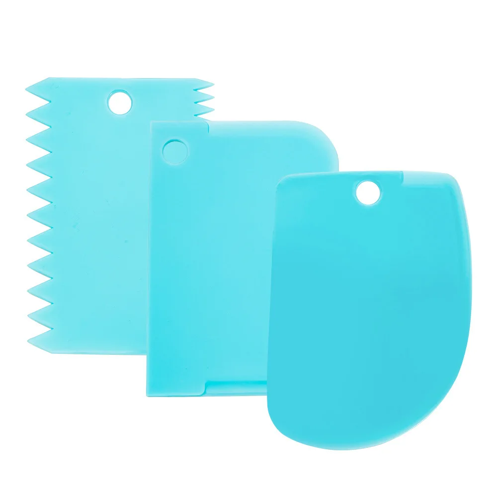 3 PCS Existing Food Grade Plastic Fondant Scraper Cake Decorating Tools Spatula For Baking