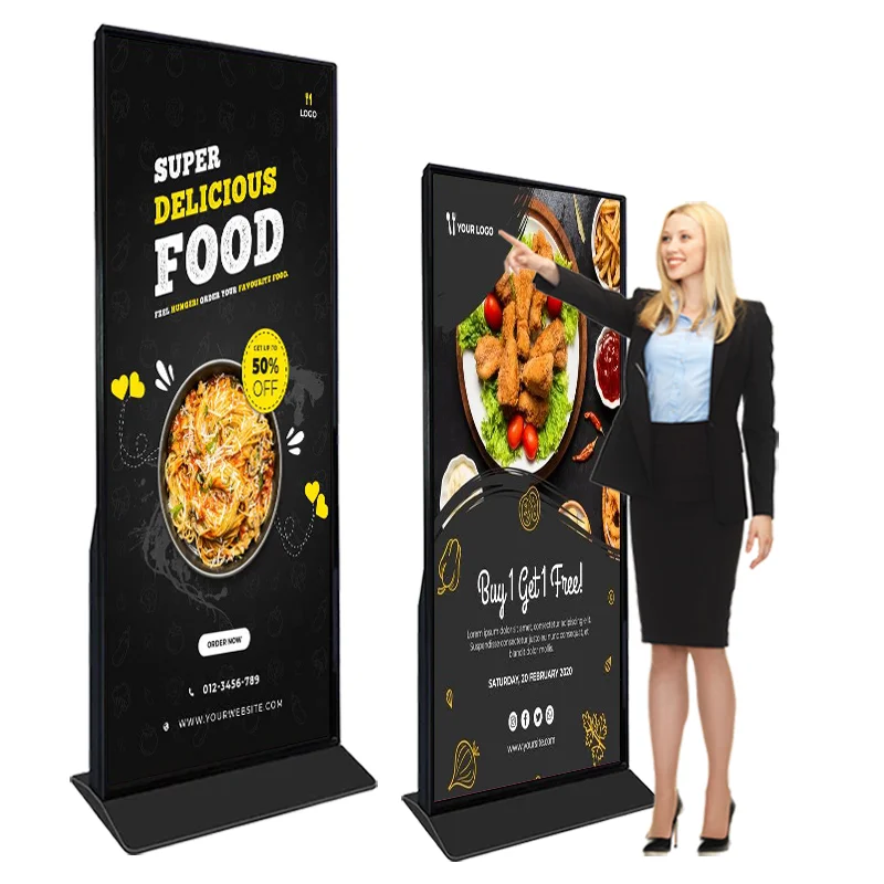 75 Inch Multi Touch Screen Kiosk CMS Floor Standing Information Vertical Full Screen Kiosk Touch Kiosk