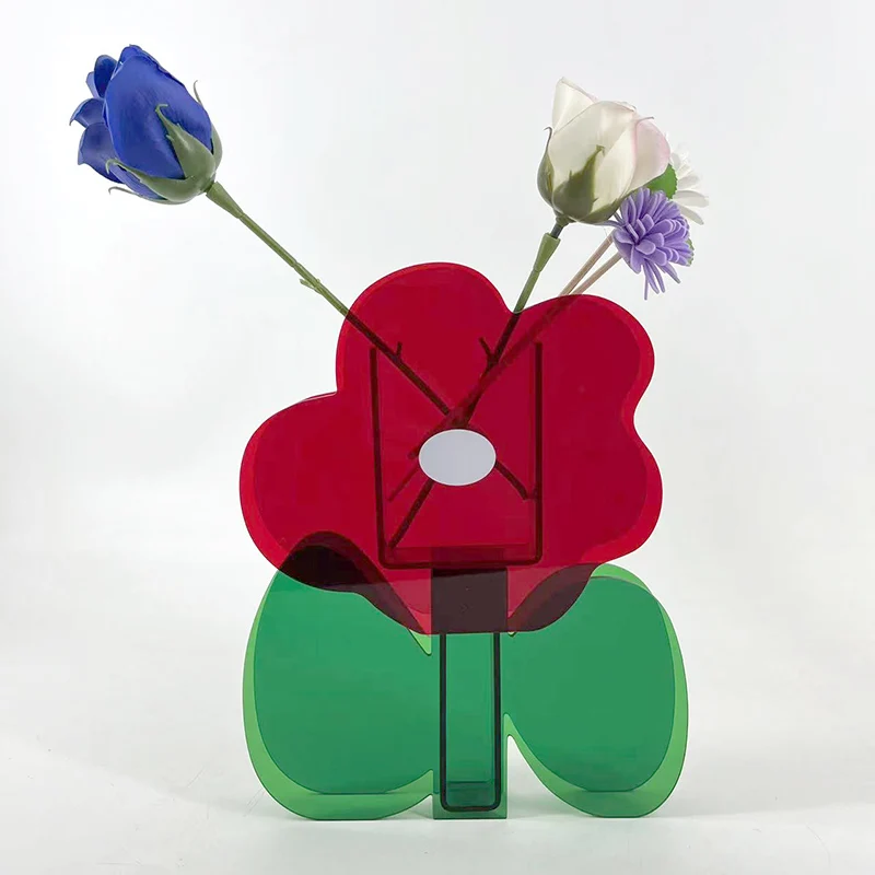 Eco-friendly  Modern Minimalist Style high quality acrylic flower  vase for home decoration