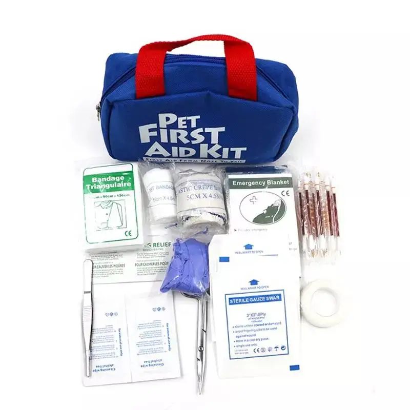 Firstime Factory Customized Pet Emergency Medical Bag Dog Molle First Aid Kit Pet Accessories Pet Safety Kit Blue
