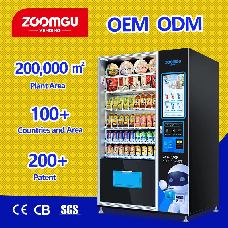 Zoomgu 24 часа в сутки обслуживания собственной личности торгового автомата 22 дюйма торговый автомат с сенсорным экраном для продуктов питания