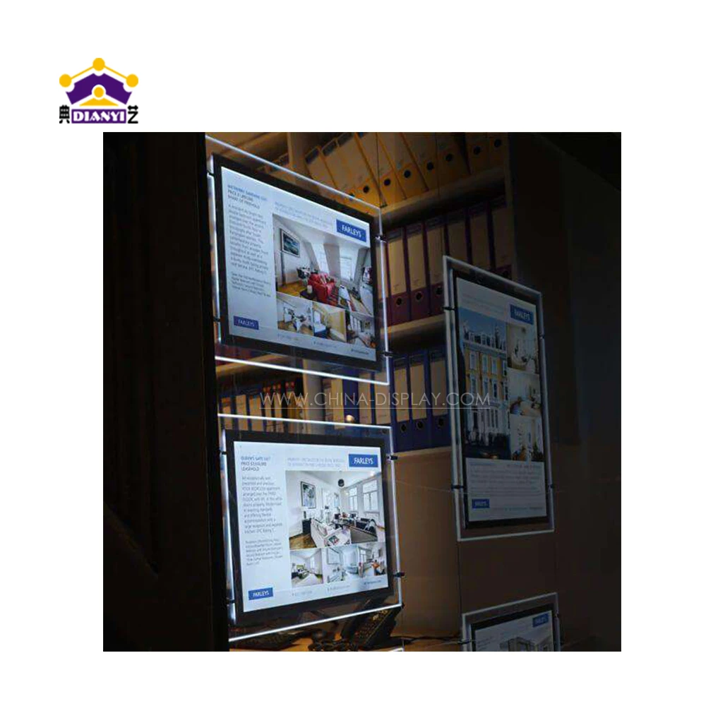 Customized Modern Luxury LED Poster Frame Large Size Led Crystal Light Box For Mall for A1 Size Acrylic Light Box