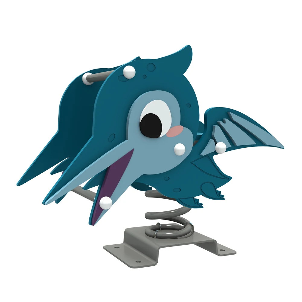 Kids cartoon ride on toy outdoor playground equipment rides orange duck plastic spring rocking horse spring rider