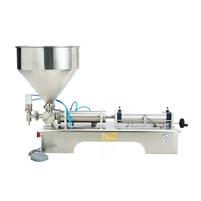 Factory Automatic Pneumatic Shampoo Alcohol Cream Oil Horizontal Manual Piston Filling Machine Price Case CE Wood Provided 220V