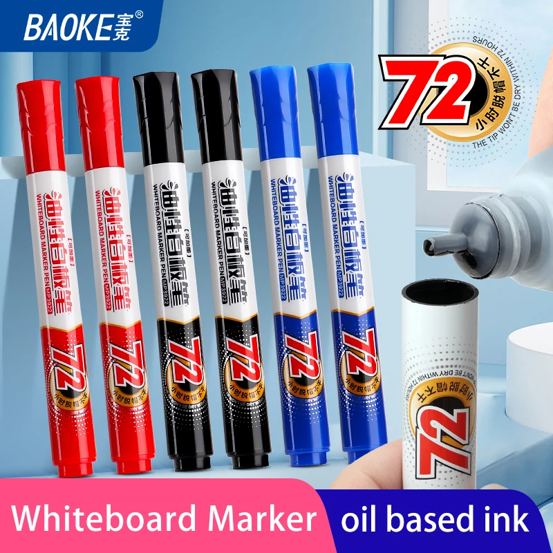 oil based ink 72 hours no dry whiteboard marker pen Refillable Whiteboard Marker