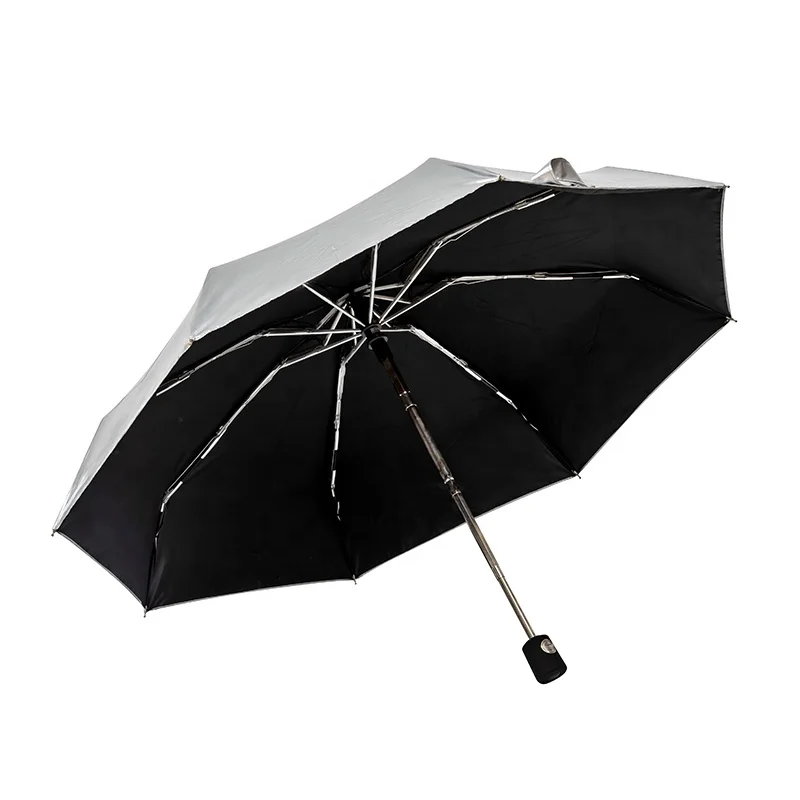 OEM Titanium Silver Outside Super UV Protection Lightweight 4fold Smallest Mini Automatic 4 Fold folding umbrella
