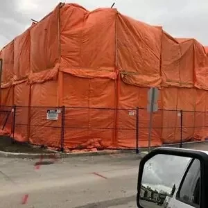 Waterproof orange PE foam tarpaulin with 4/6 mm foam core and PE laminated  for winter thermal  protection