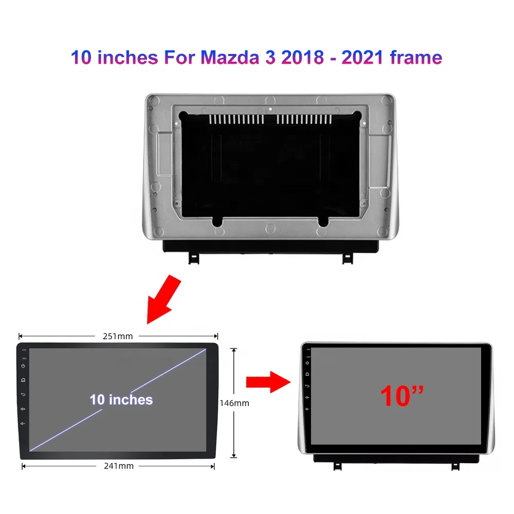 Jmance 10 Inch Head Unit For Mazda 3 2018 2019 2020 2021 Frame Android Auto Carplay Rds Dsp 2 Din Car Audio