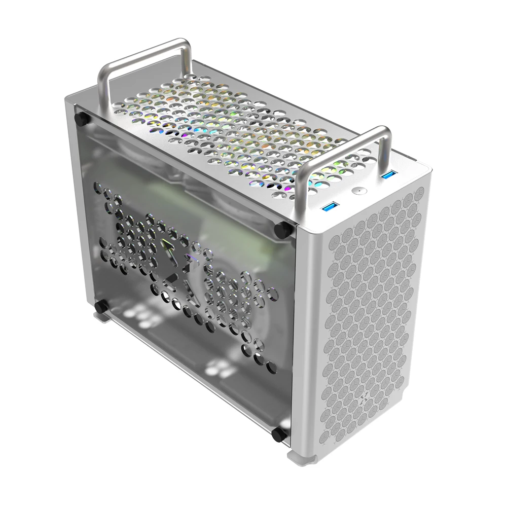 
oem mid tower pc gamer computer case with ATX Power ITX motherboard Aluminum pc Chassis 