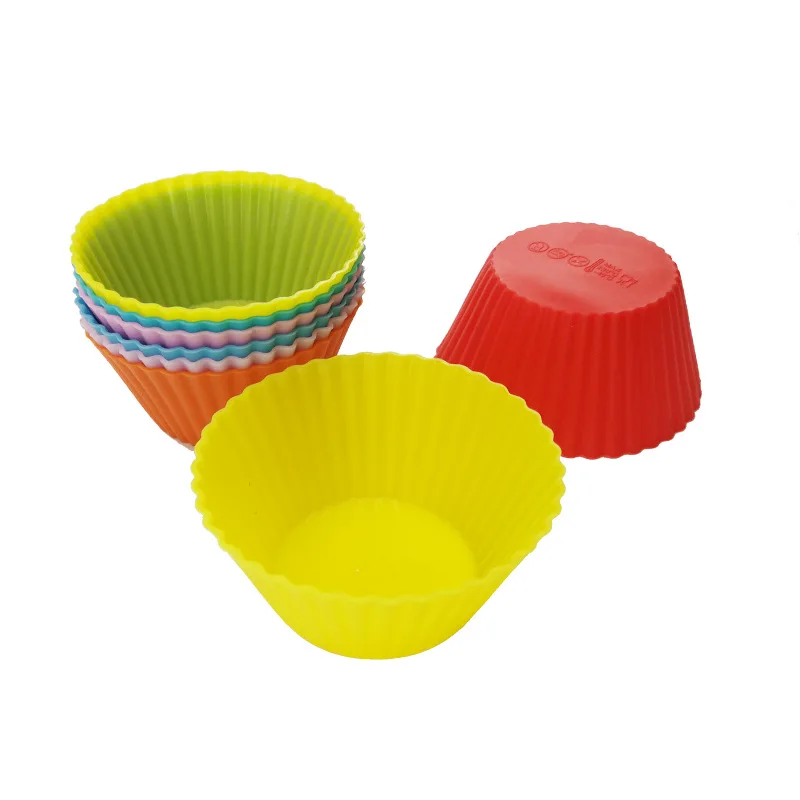 
Round silicone baking mold muffin cup cake Cup multi-color silicone diy mold pudding egg tart tools 