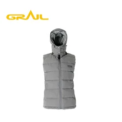 Ladies waistcoat waterproof plain dyed working vest womens winter quilt down jacket with hooded