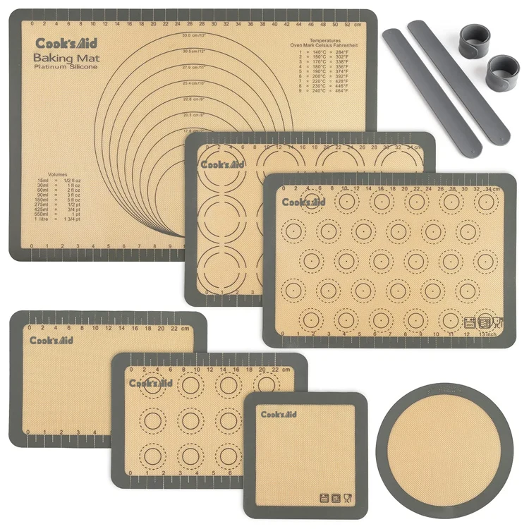 Wholesale Custom Perforated Non Stick Reusable Pastry Mat Macaron Silicone Baking Mat Sheet