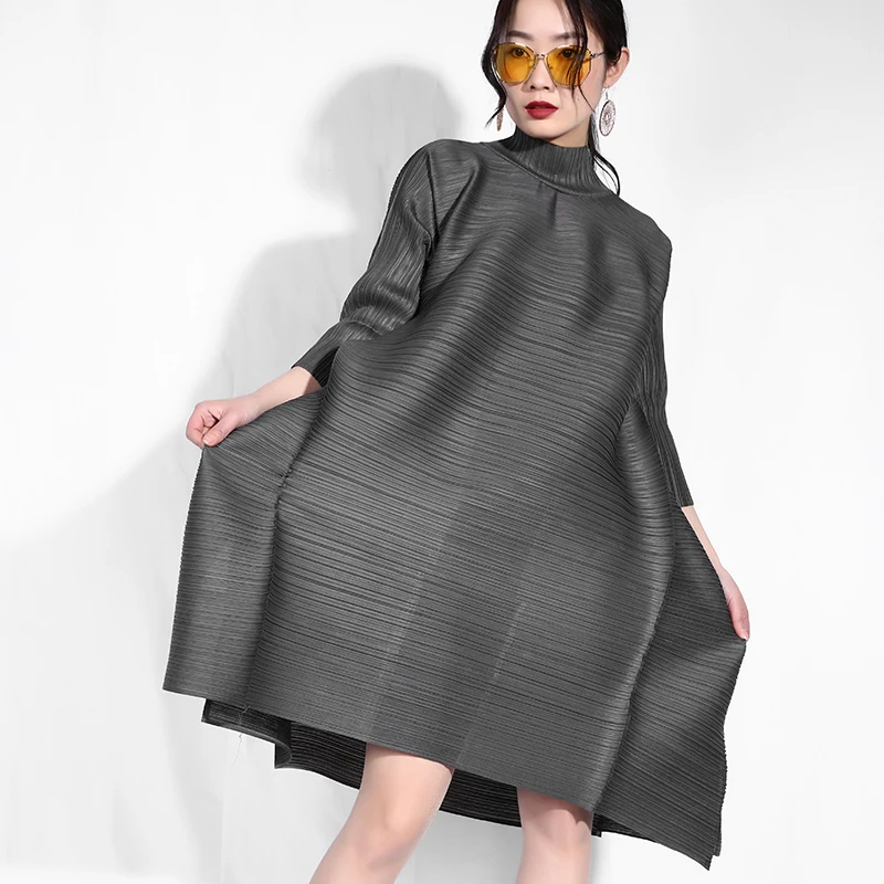 Fashion design clothes women good quality plus size CHEVRON PLEATED DRESS