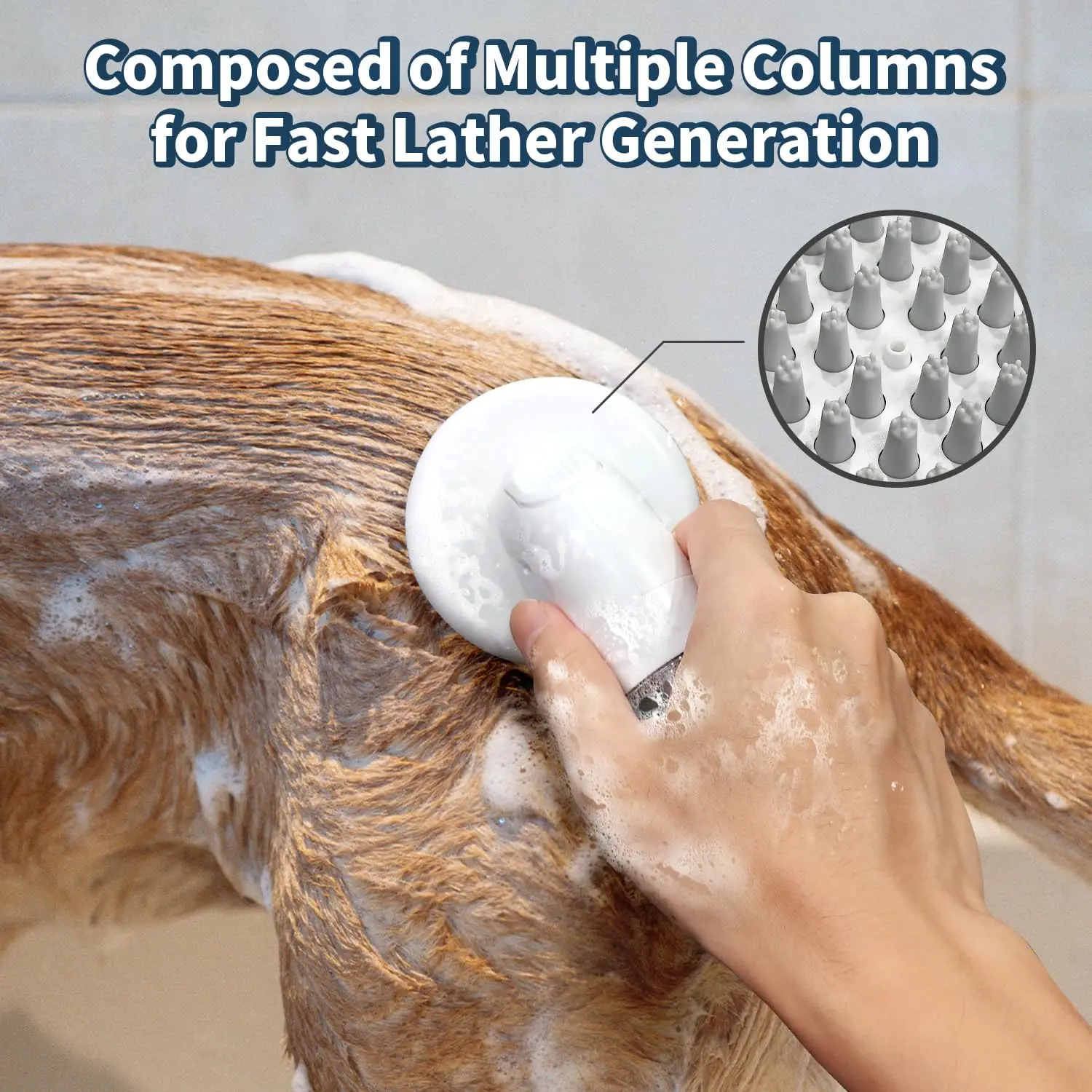 Customized 3 in 1 Bathroom Cat Dog Pet Bath Brush Massage Brush Soft Silicone Pet Grooming Accessories for Dogs Shower