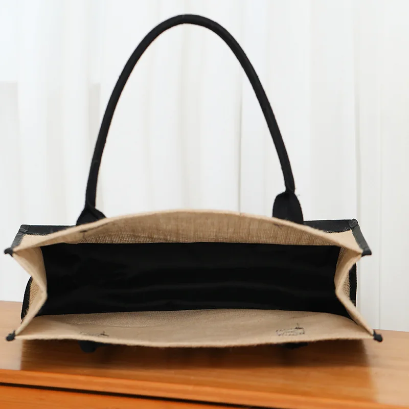 Eco Friendly Reusable Designer Canvas Cotton Gift Shopping Tote Bag With Letter Logo Bags Aet