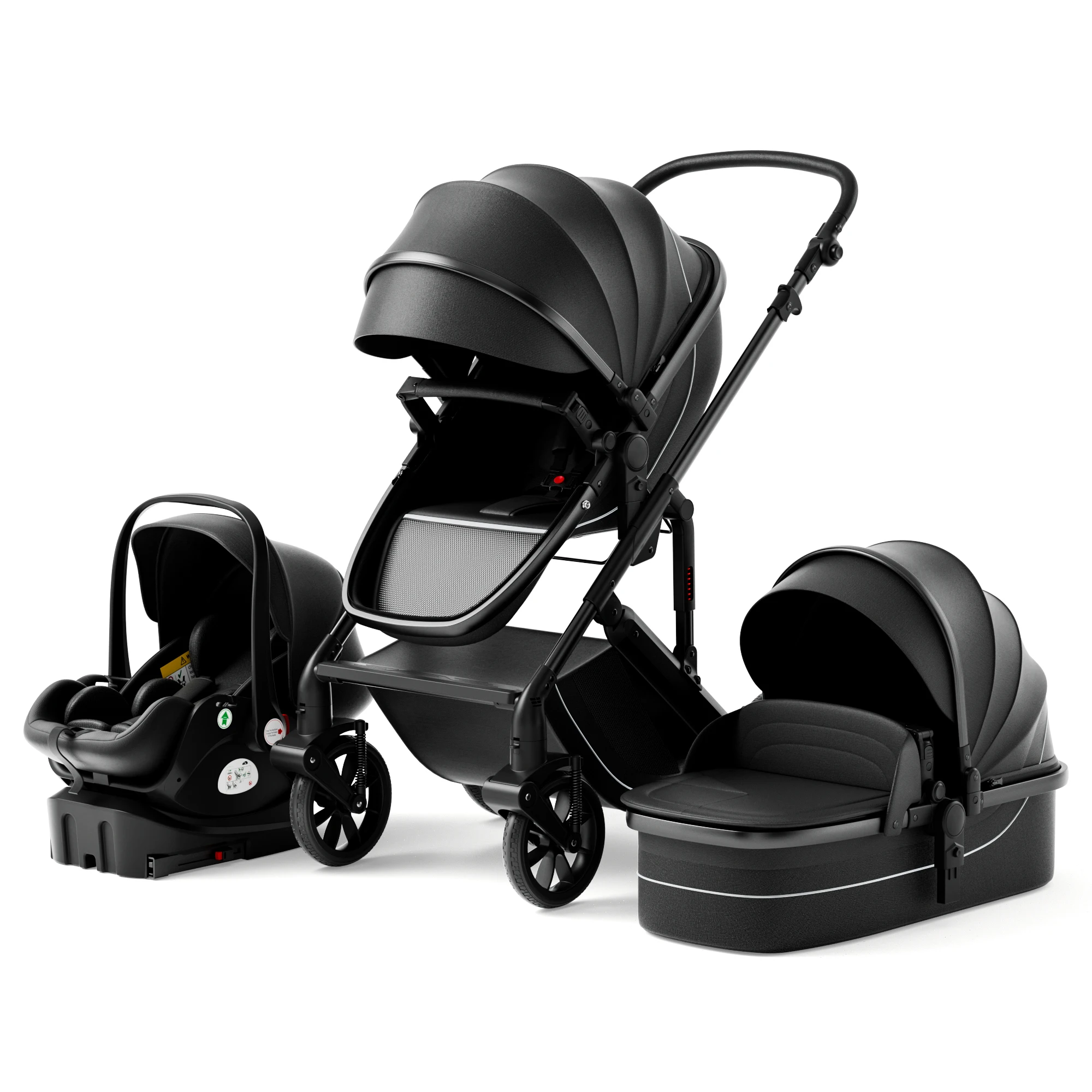 3 In 1 Baby Stroller With Safe Cradle 4 In 1 Folding Baby Pram For Kids Ride On Car Travel System ISOfix car seat and base
