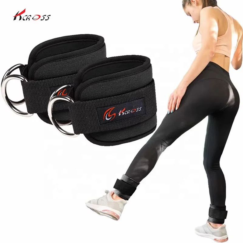 Adjustable Gym Leg Training Booty Workouts Neoprene SBR Ankle Strap for Cable Machine