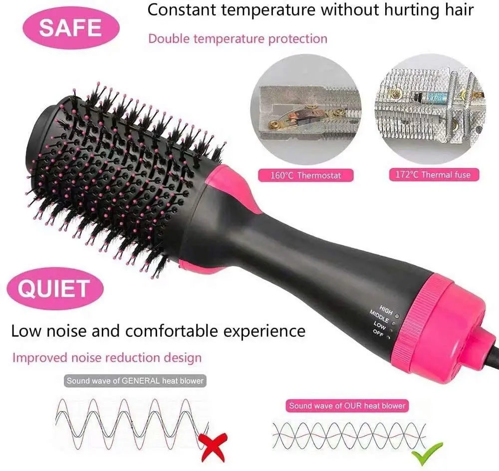 Hair dryer brush straightener and comb curler  3 in 1 Electric Negative Ion one-step  Hair Dryers and volumizer hot air brush