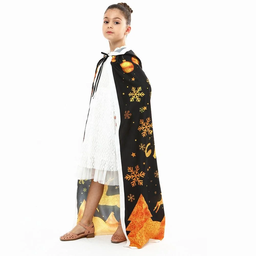 Горячая Распродажа, накидка на Рождество/черная Рождественская накидка для девочек/Детский Рождественский Костюм