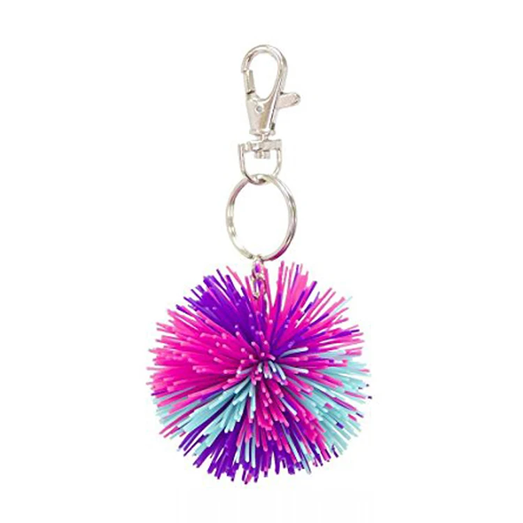 Брелок с помпоном Радуга Yummy Gummy, ароматизированный мягкий силиконовый брелок для сумок, аксессуары