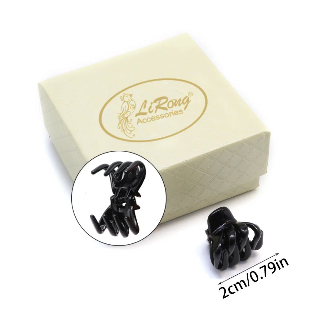 
Lirong 12Pcs(4 Pcs Black+4 Pcs Tortoise+4Pcs Clear) Small Mini Hair Claw Clips Plastic Hair Accessories With Gift Box For Girls 