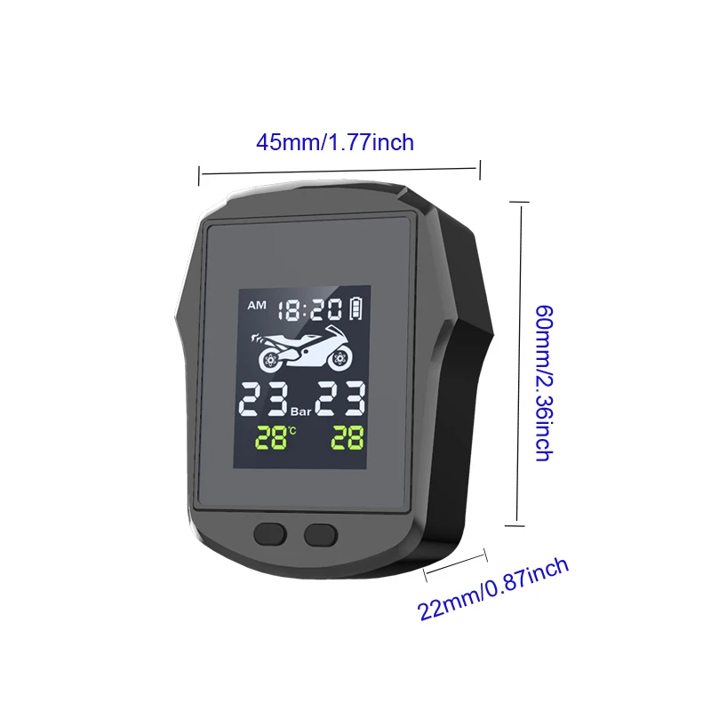 Motorcycle Tire Pressure Monitoring System USB Rechargeable Waterproof Shockproof Two Wheel Wireless Motorbike TPMS
