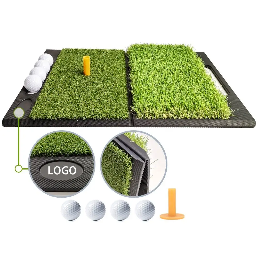 Custom-made 15mm Thickness Golf Mat Golf Training Mat Foldable Golf Grass Mat For Indoor and Outdoor Practice