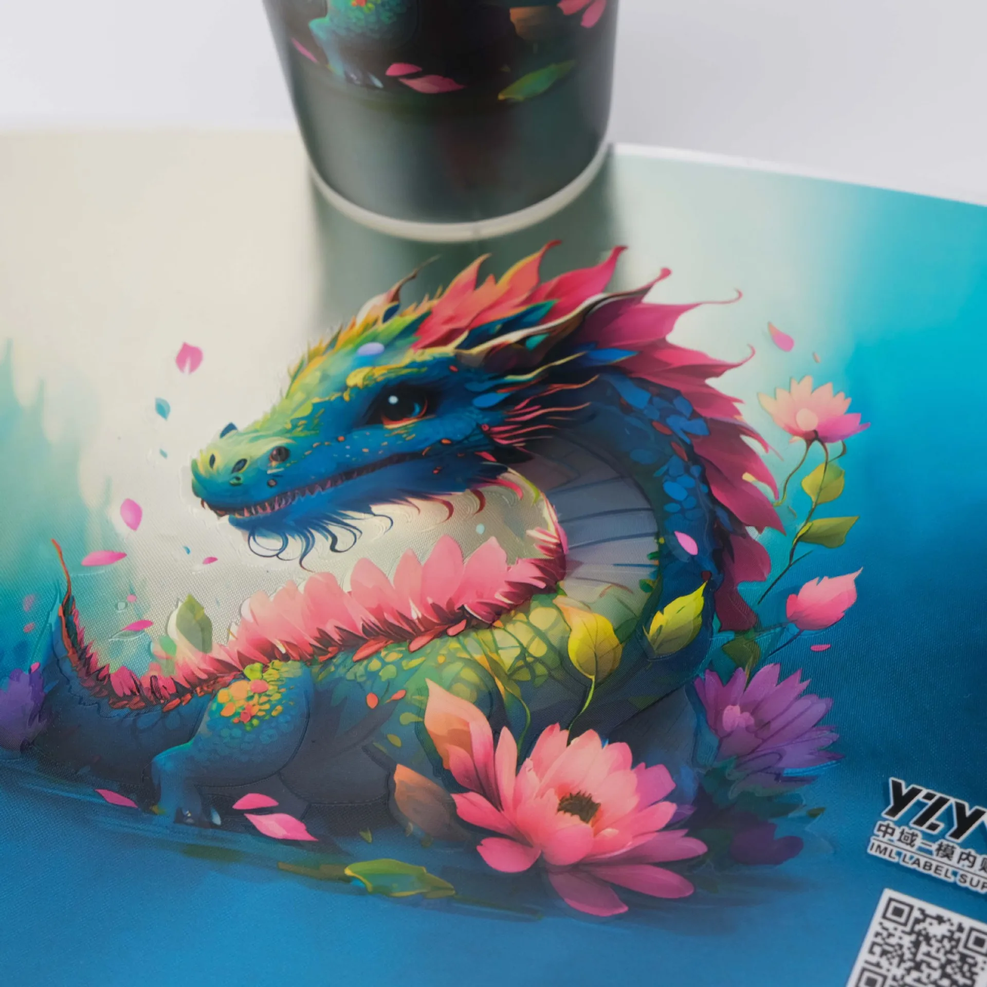 IML Opp Labeling Custom Printing Beverage cup cas IML in mold label for injection molding machine chocolate spread containers