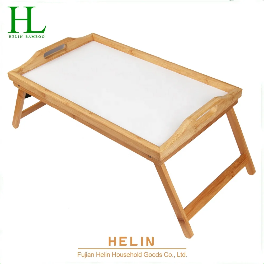 Bamboo Serving Bed Tray With Folding Legs Foldable Bamboo Bed Tray
