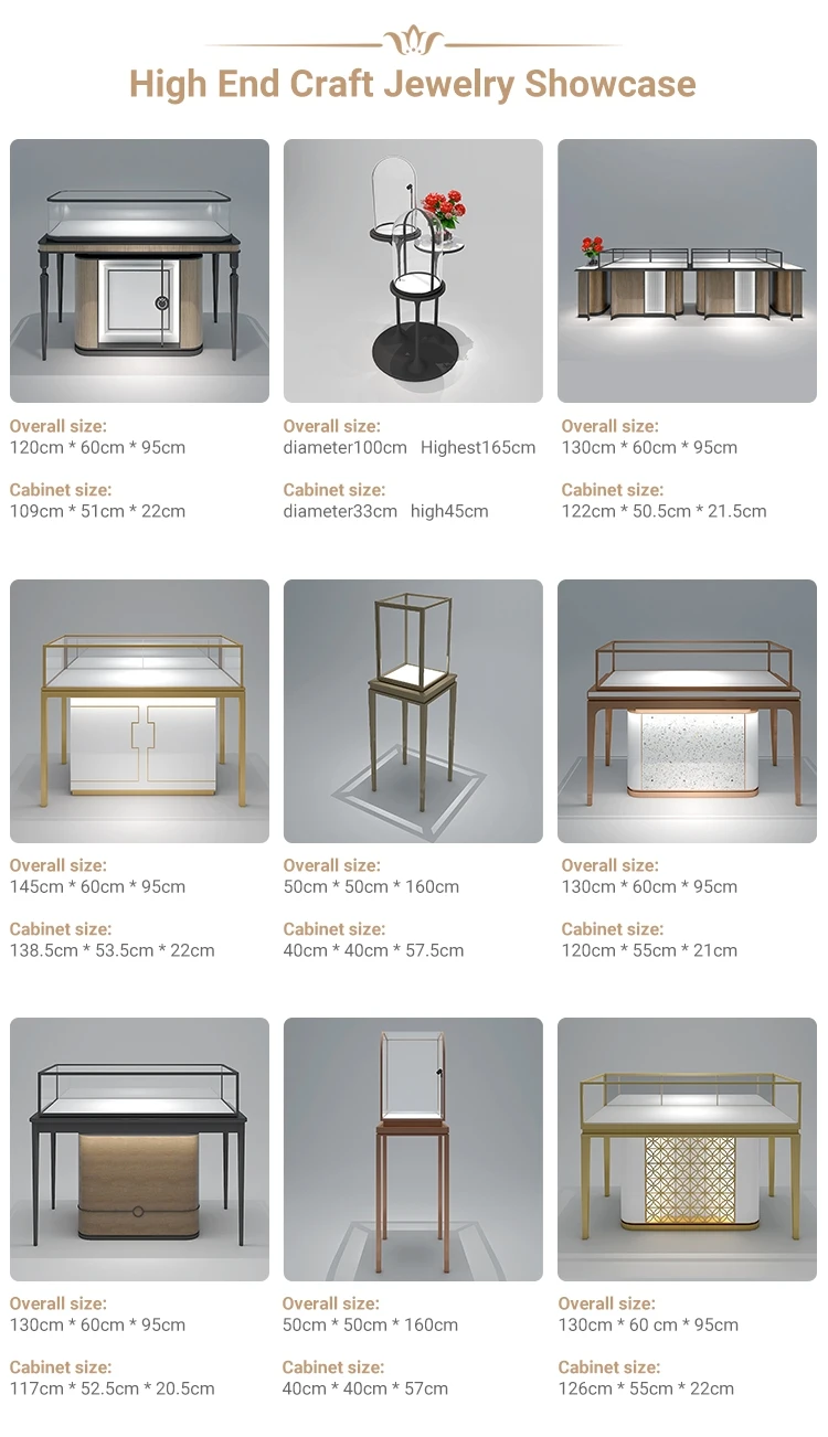 Factory directly sell wood stainless steel glasses stock jewelry display showcase