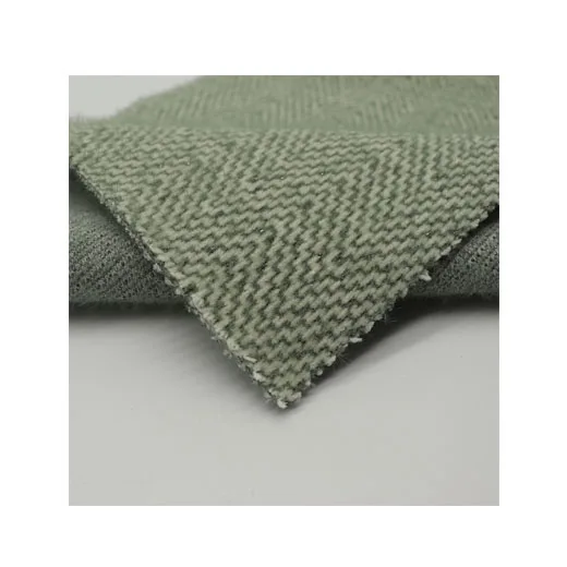 Avocado green herringbone glitter super warm wool blend tweed fabric