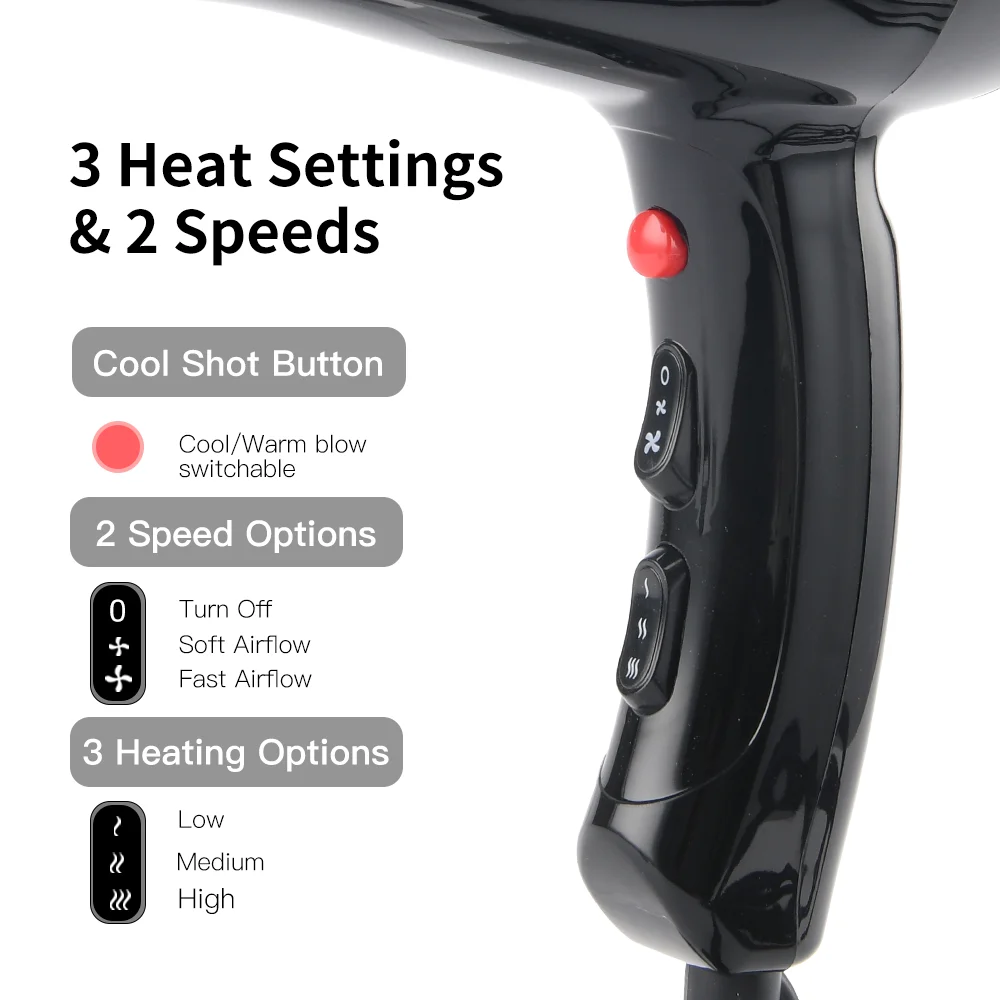 PRITECH New Professional AC Motor Ionic Function Hair Dryer With Hanging Loop