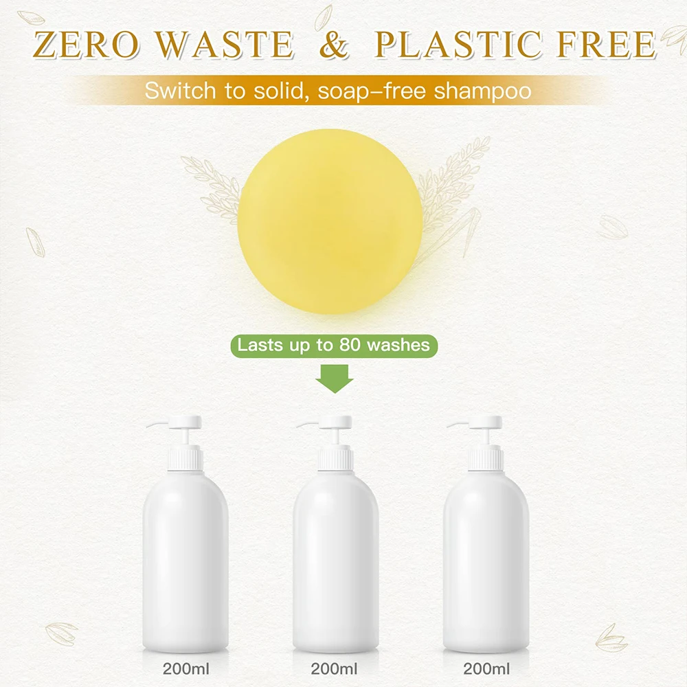 Eco Friendly Solid Organic and Vegan Natural Argan oil and Rice Shampoo Bar of Private Label Soap