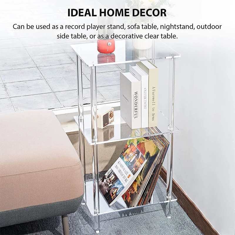 Acrylic three-layer bookcase and small display cabinet Document/transparent magazine cabinet (disassembly)