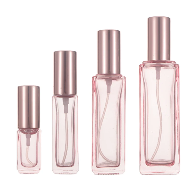 Wholesale Free Sample Luxury Women Refillable Beautiful Rose Gold Rectangle 5ml 10ml 20ml 30ml Perfume Spray Bottles For Sale